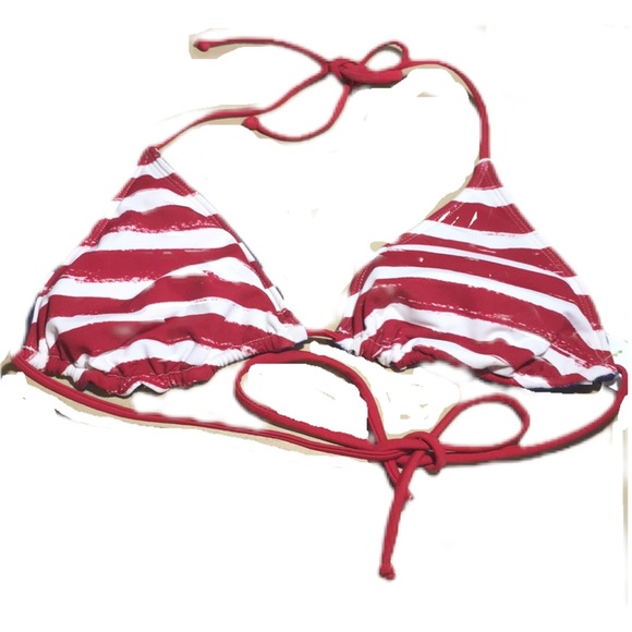 Sold Reversible American Flag Bikini Top Red White Blue Size M - Picture 2 of 7